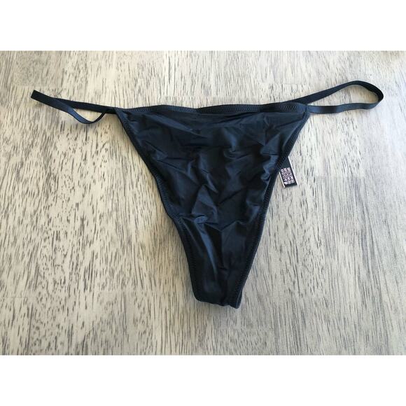 Victoria's Secret Shine Strap Rhinestone V String Thong Panty in Black - L - Picture 1 of 4